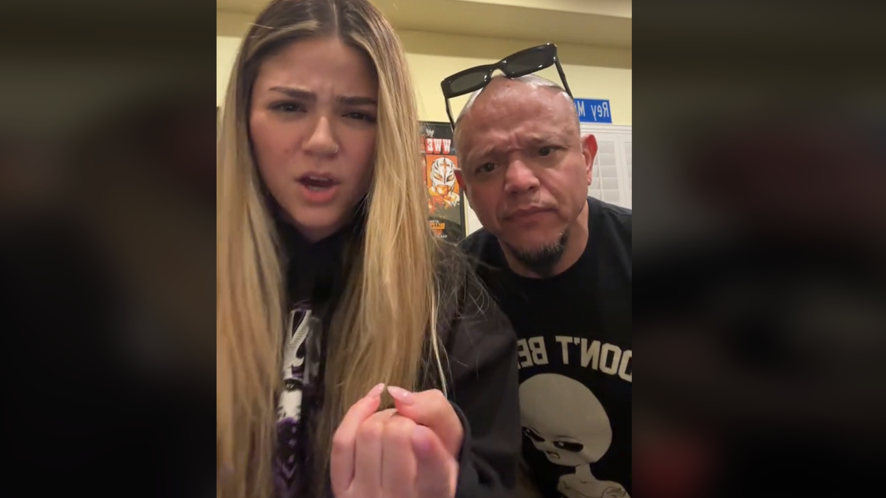 Rey Mysterio unmasked on TikTok with his daughter